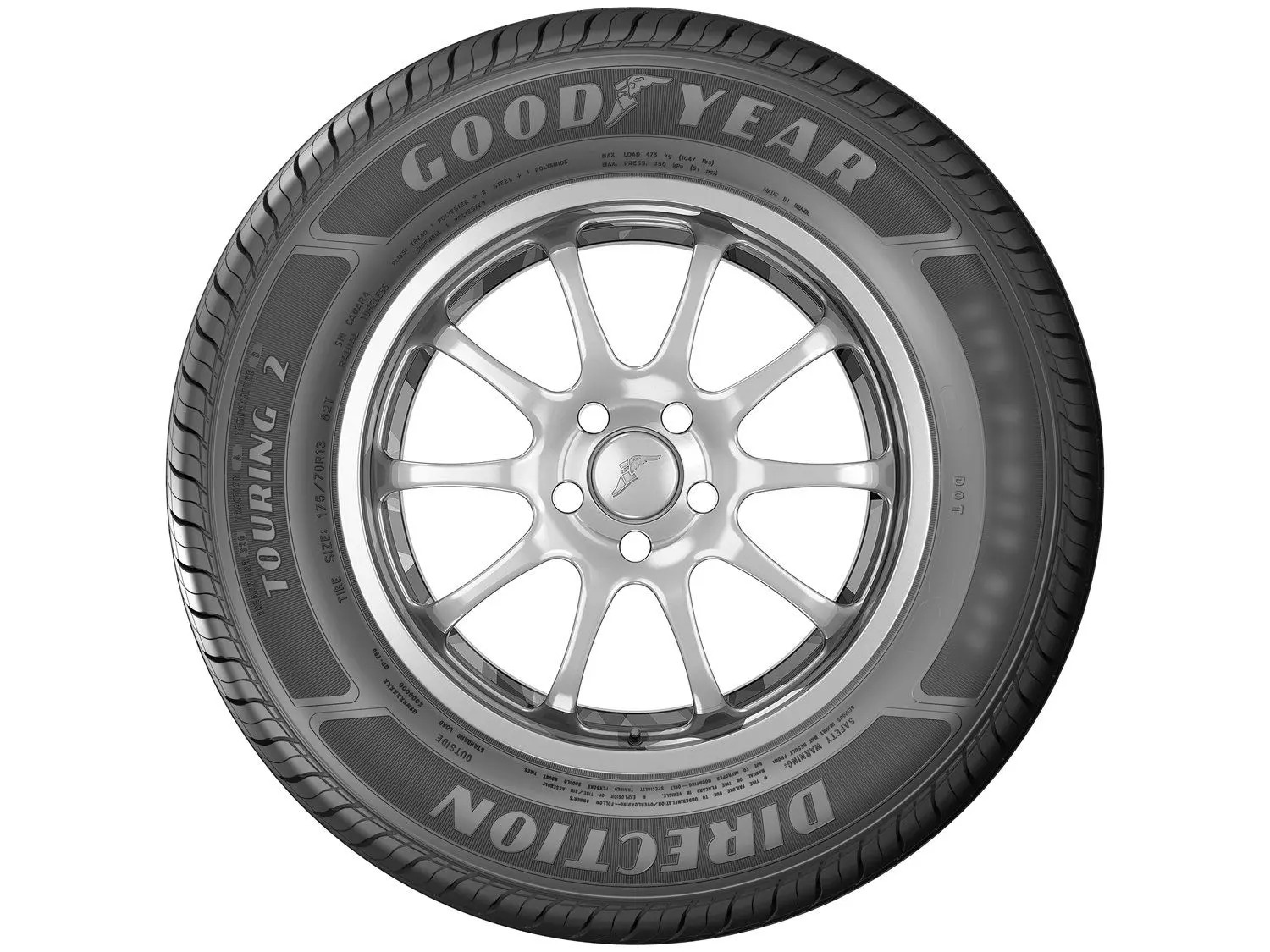 Pneu Aro 13" 165/70R13 Goodyear 83T Direction Touring 2 XL - Imagem 3